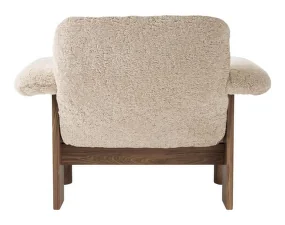 Křeslo Brasilia Low Back, Sheepskin nature/walnut