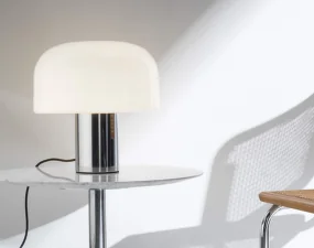 Stolní lampa Bellhop Glass T, bright aluminum
