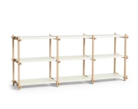 Policový systém Woody Low, almond white