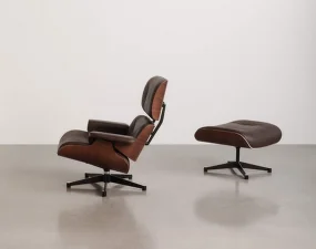 Křeslo Eames Lounge Chair Walnut Natural, Leather Premium F59 jade