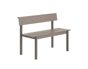 Lavice Linear Steel Bench s opěrkou 110 cm, taupe