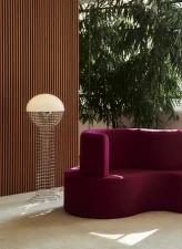 Stojací lampa Wire, chrome/white