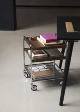 Servírovací vozík Alima NDS2, chrome / walnut