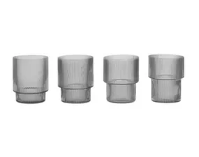 Sklenice Ripple set 4ks, smoked grey