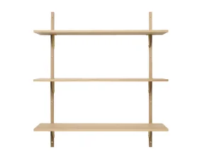 Police Sector Shelf L/L, natural oak/brass