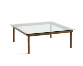 Konferenční stolek Kofi 100x100, walnut/clear