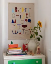 Textilní plakát Alphabet, Off-White