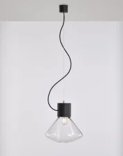 Závěsná lampa Muffins WOOD 07 PC986, clear / black stained oak