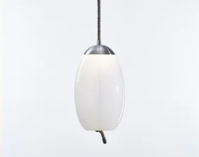 Závěsné svítidlo Knot Uovo PC1018, opaline / stainless steel