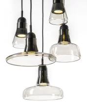 Závěsné svítidlo Shadows Set Ring Canopy PC929, smoke brown / black stained oak