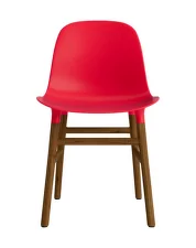 Židle Form, bright red/walnut