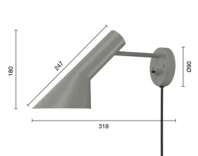 Nástěnná lampa AJ, warm grey