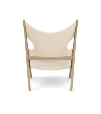 Křeslo Knitting Lounge Chair Textile, natural oak/Logan Jasmine