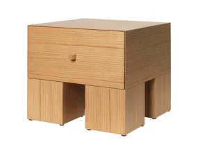 Noční stolek Kuben, natural oak