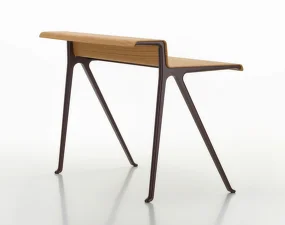 Pracovní stůl Courier, light oak/dark bordeaux