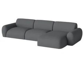 Rohová sedací souprava Núvol pravá s lenoškou, dark grey