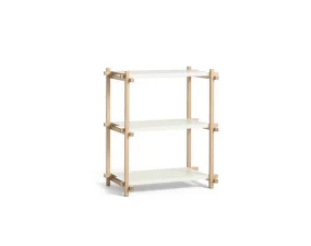 Policový systém Woody Column Low, almond white