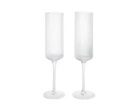 Sklenice na šampaňské Ripple Flutes set 2 ks, clear