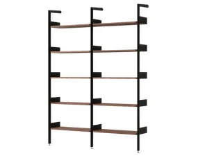 Policová sestava Rombe Konfigurace A, anthracite/lacquered walnut