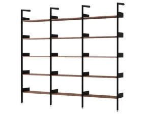 Policová sestava Rombe Konfigurace F, anthracite/lacquered walnut