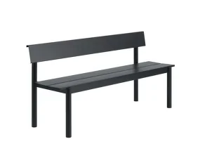 Lavice Linear Steel Bench s opěrkou 170 cm, black