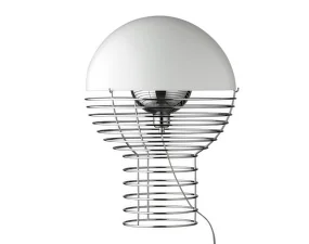 Stolní lampa Wire 40, chrome/white