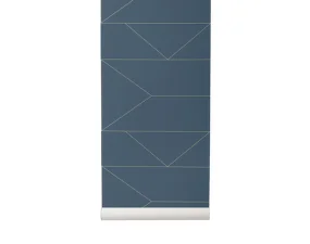 Tapeta Lines, dark blue