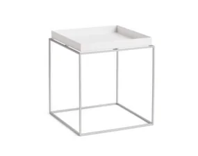 Stolek Tray Table 40x40, white / silicone coated steel