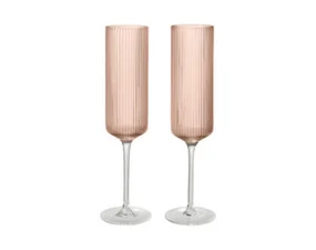 Sklenice na šampaňské Ripple Flutes set 2 ks, blush