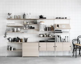 Komoda String Cabinet With Sliding Doors 78 x 30, ash