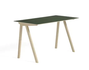 Stůl Copenhague CPH 90, water-based lacquered oak/green linoleum