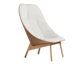 Křeslo Uchiwa Quilt s otomanem, lacquered solid oak / Mode 009 / Sense Nougat
