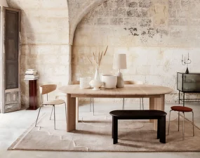 Jídelní stůl Bevel Extendable Ø117 - 217 cm, white oiled oak