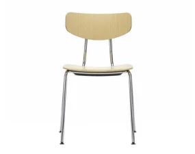 Židle Moca, natural oak seat / chrome base