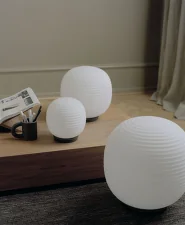 Stolní lampa Lantern Globe Table Lamp, Small, Frosted White Opal Glass