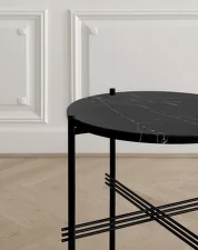 Stolek TS Ø 55, black marquina marble
