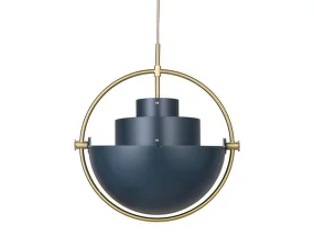 Závěsná lampa Multi-Lite, midnight blue/brass