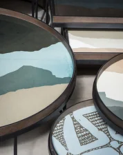 Tác Glass Tray Round XL, Graphite Wabi Sabi