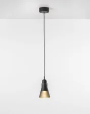 Závěsné svítidlo Shadows XL PC976, smoke grey / black stained oak