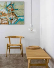 Závěsné svítidlo Awa Medium PC1129, clear / waxed oak