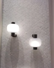 Nástěnná lampa Bonbori Wall Up PC1251, triplex opal / black matte