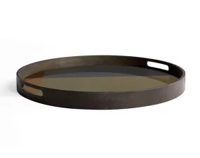 Tác Angle Glass Tray Round S, slate