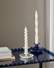 Skleněný svícen Flare, dark blue