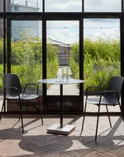 Stůl Terrazzo Ø70, grey terrazzo / anthracite