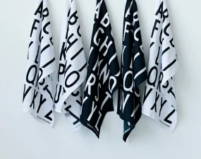 Kuchyňská utěrka Design Letters, sada 2 ks, black