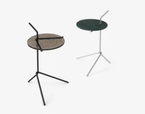 Stolek Halten SH9, polished stainless steel  / Verde Guatemala Marble