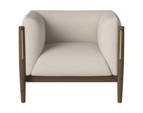 Křeslo Dive Dark Oak, Revi ivory/nature leather