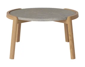 Konferenční stolek Mix Ø65, oiled oak/grigio bottarga marble