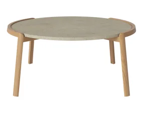 Konferenční stolek Mix Ø94, oiled oak/jura grey marble