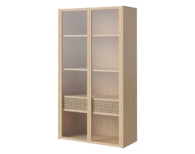 Nástěnná skříňka Cana Wall Cabinet High, white oiled oak